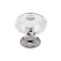 JVJ Hardware - Pure Elegance Collection Polished Nickel Finish 28 mm (1-1/8'') Eight Sided Faceted 31 percent Leaded Crystal Knob With Cap - Polished Nickel