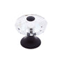 JVJ Hardware - Pure Elegance Collection Oil Rubbed Bronze Finish 28 mm (1-1/8'') Eight Sided Faceted 31 percent Leaded Crystal Knob With Cap - Oil Rubbed Bronze