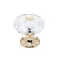 JVJ Hardware - Pure Elegance Collection 24K Gold Plated Finish 28 mm (1-1/8'') Eight Sided Faceted 31 percent Leaded Crystal Knob With Cap - 24k Gold