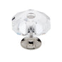 JVJ Hardware - Pure Elegance Collection Polished Nickel Finish 35 mm (1-3/8'') Eight Sided Faceted 31 percent Leaded Crystal Knob - Polished Nickel