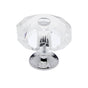 JVJ Hardware - Pure Elegance Collection Polished Chrome Finish 35 mm (1-3/8'') Eight Sided Faceted 31 percent Leaded Crystal Knob - Polished Chrome