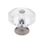 JVJ Hardware - Pure Elegance Collection Satin Nickel Finish 35 mm (1-3/8'') Eight Sided Faceted 31 percent Leaded Crystal Knob - Satin Nickel