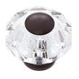JVJ Hardware - Pure Elegance Collection Old World Bronze Finish 60 mm (2-3/8'') Eight Sided Faceted 31 percent Leaded Crystal Knob - Old World Bronze