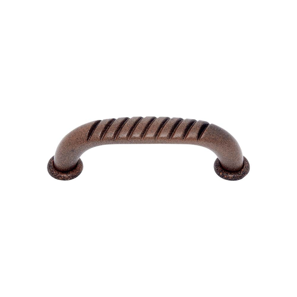 JVJ Hardware - Lone Star Collection Rust Finish 3'' c/c Fluted Top Pull, Composition Zamac - Rust