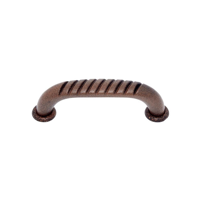 JVJ Hardware - Lone Star Collection Rust Finish 3'' c/c Fluted Top Pull, Composition Zamac - Rust
