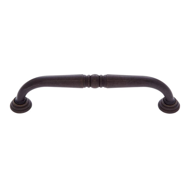 JVJ Hardware - Colonial Collection Oil Rubbed Bronze Finish 6'' c/c Colonial Refrigerator  Pull with Rosettes, Composition Zamac - Oil Rubbed Bronze