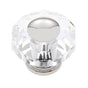 JVJ Hardware - Pure Elegance Collection Polished Nickel Finish 50 mm (2'') Eight Sided Faceted 31 percent Leaded Crystal Knob With Cap - Polished Nickel