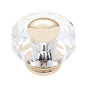 JVJ Hardware - Pure Elegance Collection 24K Gold Plated Finish 50 mm (2'') Eight Sided Faceted 31 percent Leaded Crystal Knob With Cap - 24k Gold
