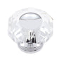 JVJ Hardware - Pure Elegance Collection Polished Chrome Finish 50 mm (2'') Eight Sided Faceted 31 percent Leaded Crystal Knob With Cap - Polished Chrome