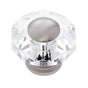 JVJ Hardware - Pure Elegance Collection Satin Nickel Finish 50 mm (2'') Eight Sided Faceted 31 percent Leaded Crystal Knob With Cap - Satin Nickel