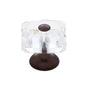 JVJ Hardware - Pure Elegance Collection Old World Bronze Finish 28 mm (1-1/8'') Square 31 percent Leaded Crystal Knob With Cap - Old World Bronze