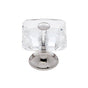 JVJ Hardware - Pure Elegance Collection Polished Nickel Finish 28 mm (1-1/8'') Square 31 percent Leaded Crystal Knob With Cap - Polished Nickel