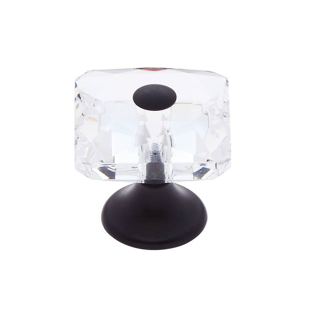 JVJ Hardware - Pure Elegance Collection Oil Rubbed Bronze Finish 28 mm (1-1/8'') Square 31 percent Leaded Crystal Knob With Cap - Oil Rubbed Bronze