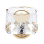 JVJ Hardware - Pure Elegance Collection 24K Gold Plated Finish 50 mm (2'') Square 31 percent Leaded Crystal Knob With Cap - 24k Gold