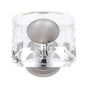 JVJ Hardware - Pure Elegance Collection Satin Nickel Finish 50 mm (2'') Square 31 percent Leaded Crystal Knob With Cap, Composition Leaded Crystal and Solid Brass - Satin Nickel