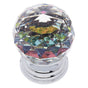 JVJ Hardware - Pure Elegance Collection Polished Chrome Finish 50 mm (2'') Round Faceted 31 percent Leaded Crystal Knob with Prism - Polished Chrome