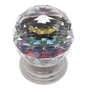 JVJ Hardware - Pure Elegance Collection Satin Nickel Finish 50 mm (2'') Round Faceted 31 percent Leaded Crystal Knob with Prism - Satin Nickel