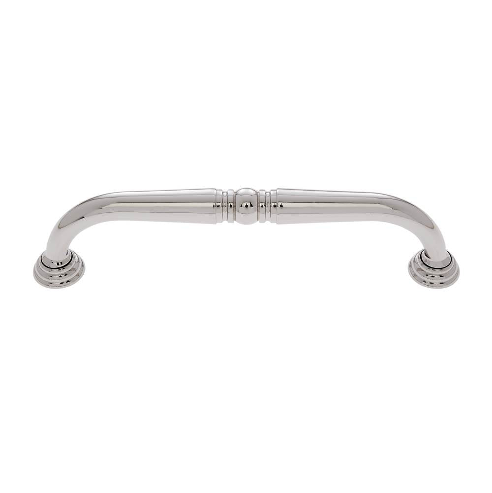 JVJ Hardware - Colonial Collection Polished Nickel Finish 8'' c/c Colonial Refrigerator Pull with Rosettes, Composition Zamac - Polished Nickel