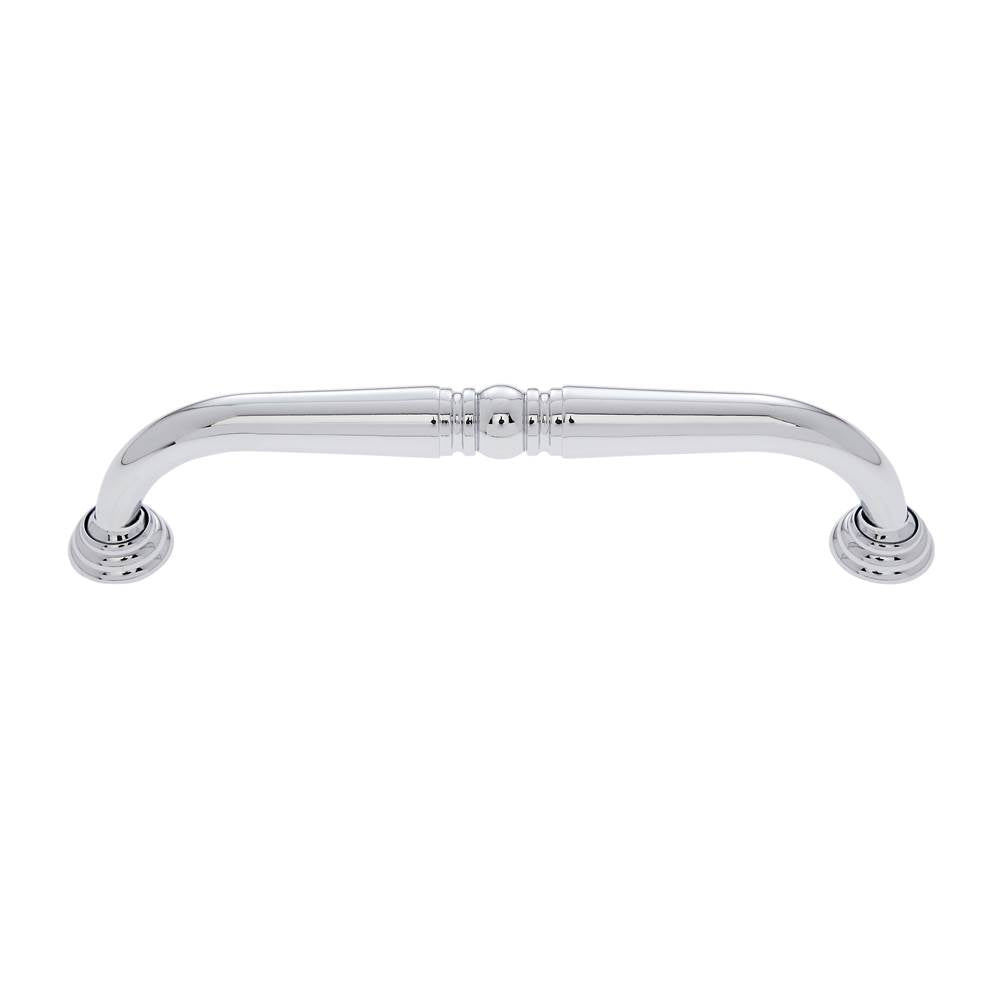 JVJ Hardware - Colonial Collection Polished Chrome Finish 8'' c/c Colonial Refrigerator Pull with Rosettes, Composition Zamac - Polished Chrome