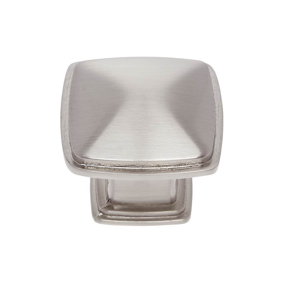 JVJ Hardware - Newport Collection Satin Nickel 32 mm Square Knob, Composition Zamac - Satin Nickel