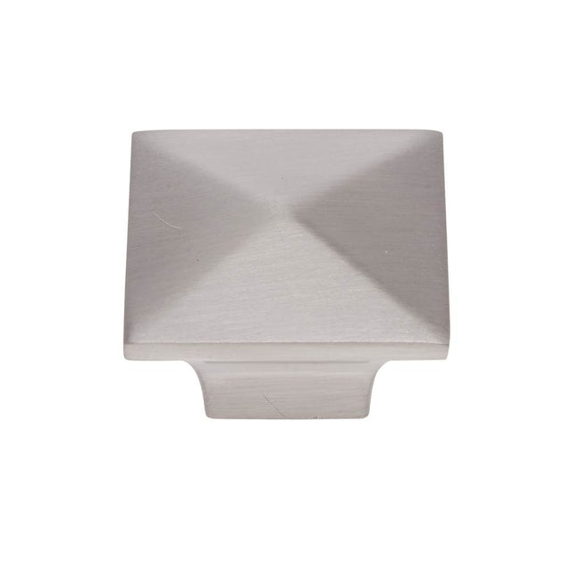 JVJ Hardware - Newport Collection Satin Nickel 32 mm Pyramid Knob, Composition Zamac - Satin Nickel
