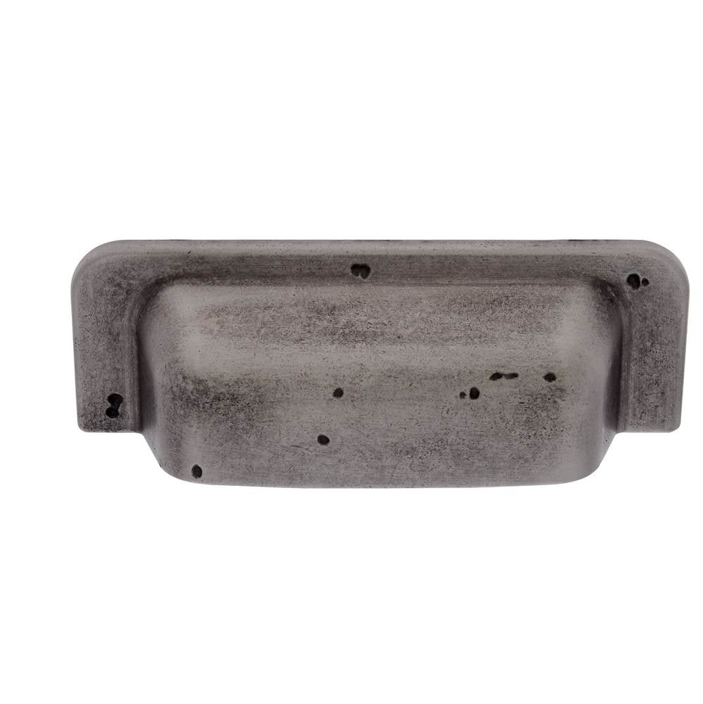 JVJ Hardware - Bedrock Collection Rustic Nickel 96 mm Rustic Square Cup Pull, Composition Zamac - Rustic Nickel