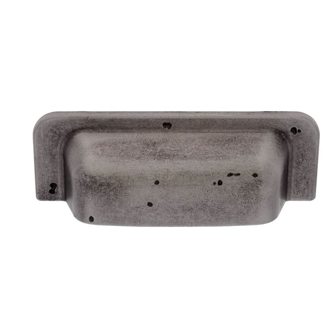 JVJ Hardware - Bedrock Collection Rustic Nickel 96 mm Rustic Square Cup Pull, Composition Zamac - Rustic Nickel