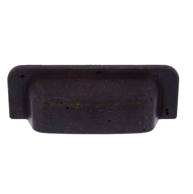 JVJ Hardware - Bedrock Collection Rustic Bronze 96 mm Rustic Square Cup Pull, Composition Zamac - Rustic Bronze