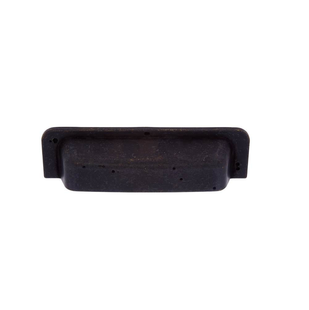 JVJ Hardware - Bedrock Collection Rustic Bronze 128 mm Rustic Square Cup Pull, Composition Zamac - Rustic Bronze