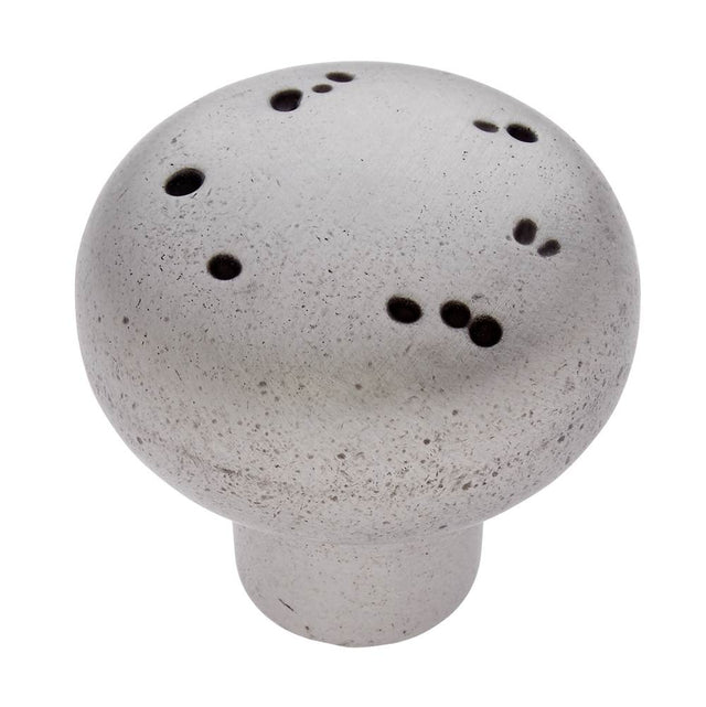 JVJ Hardware - Bedrock Collection Rustic Nickel Finish 1-3/4'' Rustic Round Knob, Composition Zamac - Rustic Nickel