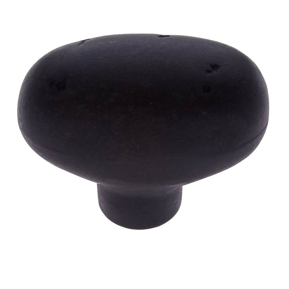 JVJ Hardware - Bedrock Collection Rustic Bronze Finish 1-7/8'' Rustic Oval Knob, Composition Zamac - Rustic Bronze