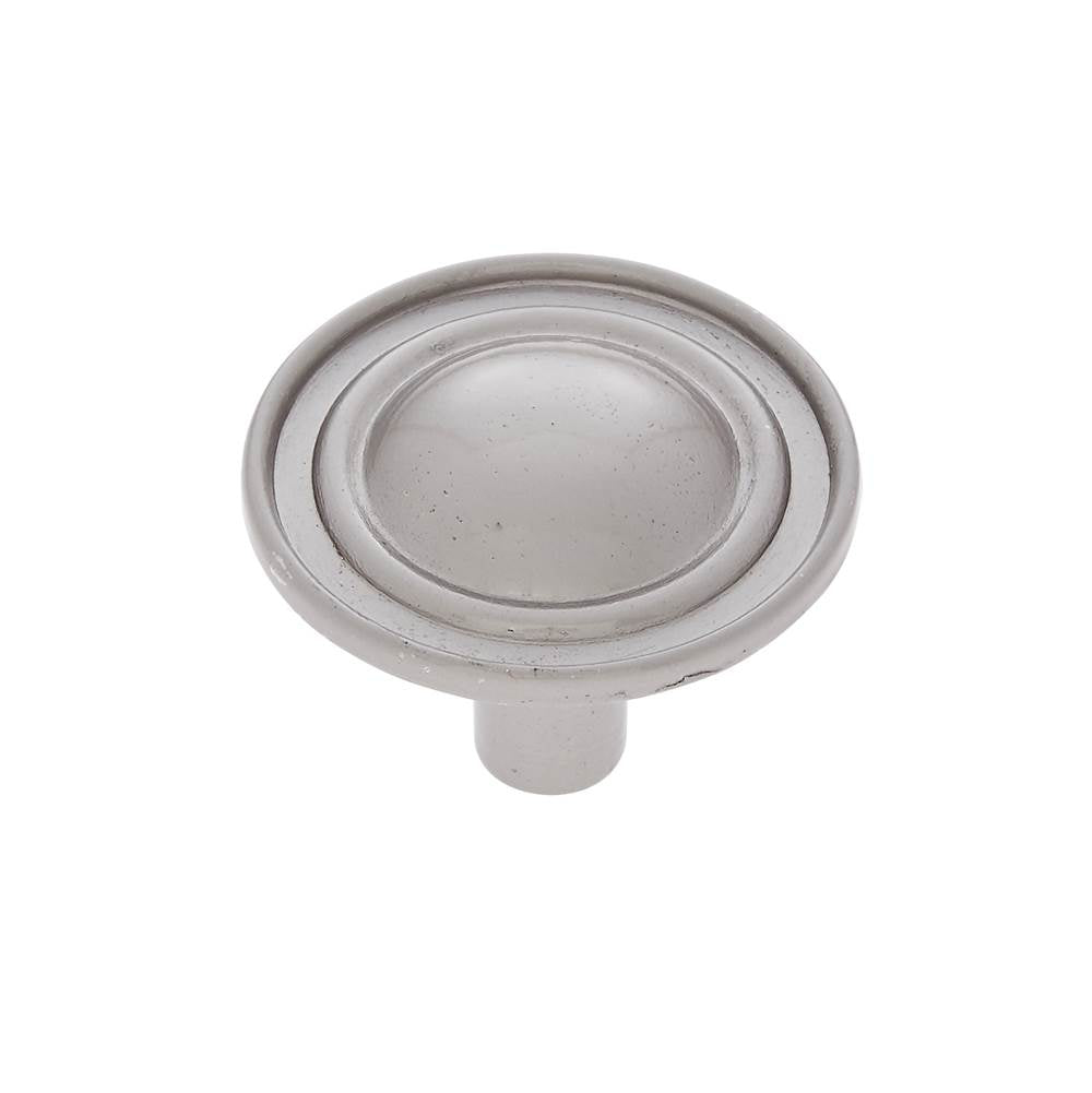 JVJ Hardware - Vintage Collection Satin Nickel Finish 1-1/4'' Ridged Dome Knob, Composition Zamac - Satin Nickel