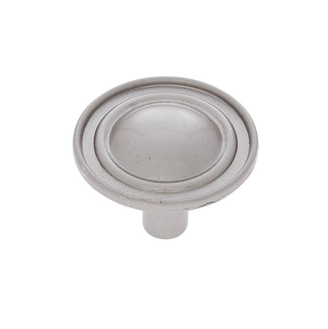 JVJ Hardware - Vintage Collection Satin Nickel Finish 1-1/4'' Ridged Dome Knob, Composition Zamac - Satin Nickel