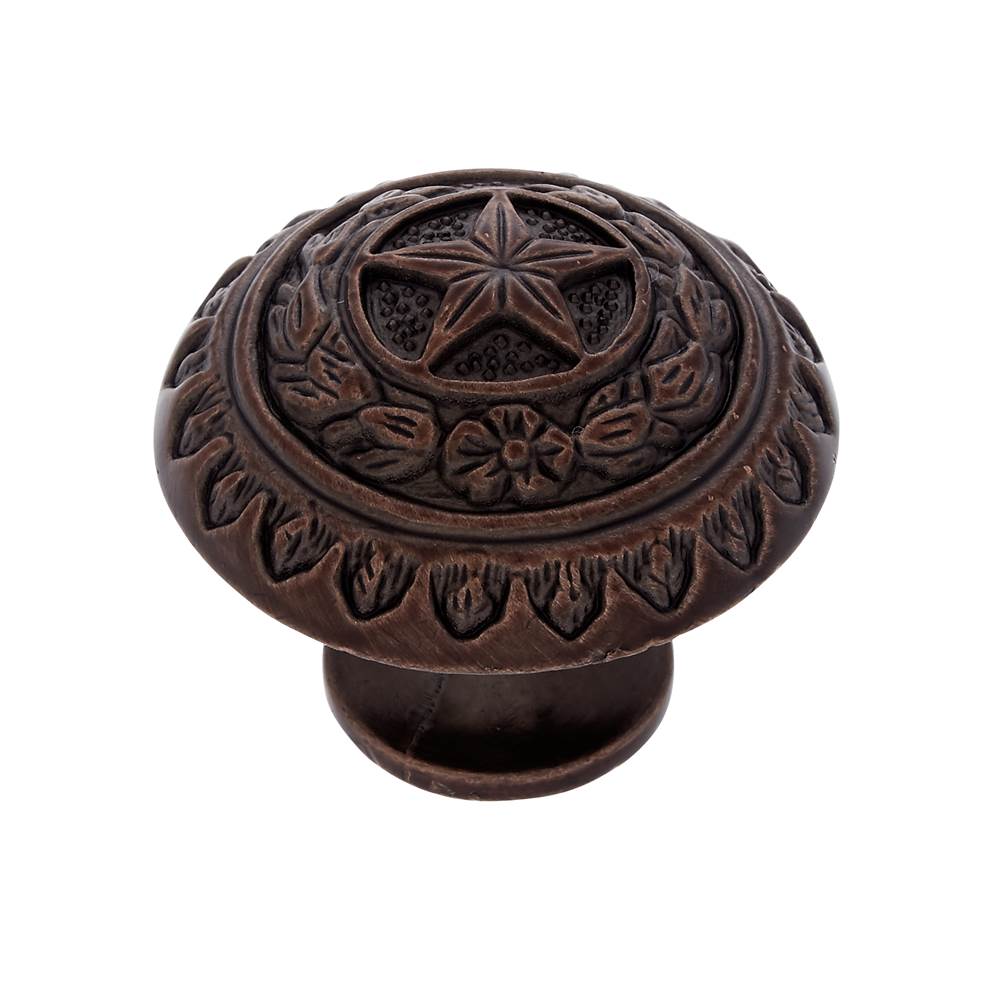 JVJ Hardware - Lone Star Collection Old World Bronze Finish 1-3/8'' ''Texas Star'' Knob, Composition Zamac - Old World Bronze