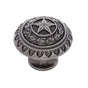 JVJ Hardware - Lone Star Collection Antique Nickel 1-3/8'' ''Texas Star'' Knob, Composition Zamac - Antique Satin Nickel