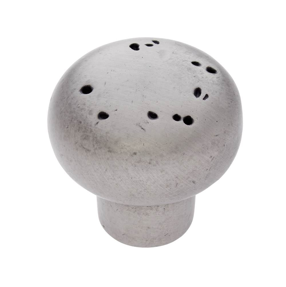 JVJ Hardware - Bedrock Collection Rustic Nickel Finish 1-1/2'' Rustic Round Knob, Composition Zamac - Rustic Nickel