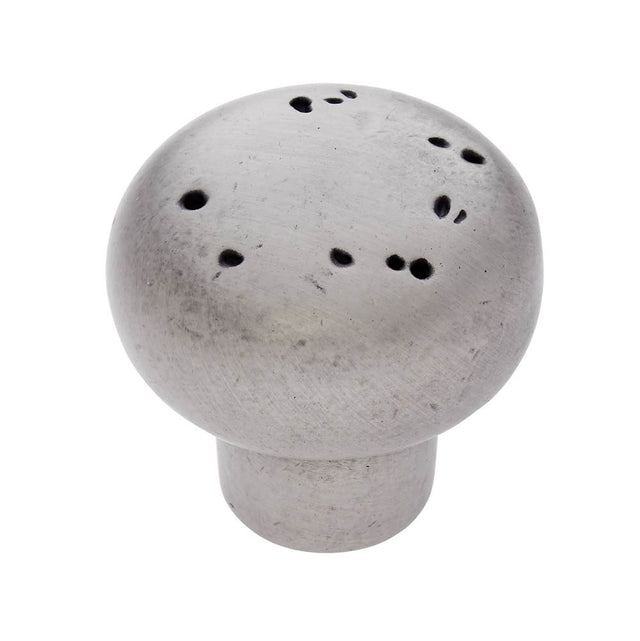 JVJ Hardware - Bedrock Collection Rustic Nickel Finish 1-1/2'' Rustic Round Knob, Composition Zamac - Rustic Nickel