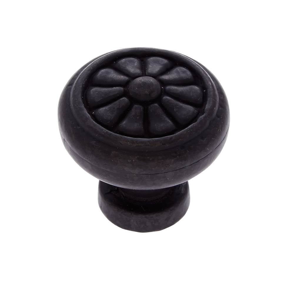 JVJ Hardware - Bedrock Collection Rustic Bronze Finish 32 mm Scalloped Round Knob, Composition Zamac - Rustic Bronze