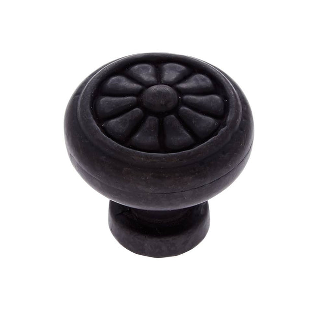 JVJ Hardware - Bedrock Collection Rustic Bronze Finish 32 mm Scalloped Round Knob, Composition Zamac - Rustic Bronze