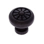 JVJ Hardware - Bedrock Collection Rustic Bronze Finish 32 mm Scalloped Round Knob, Composition Zamac - Rustic Bronze