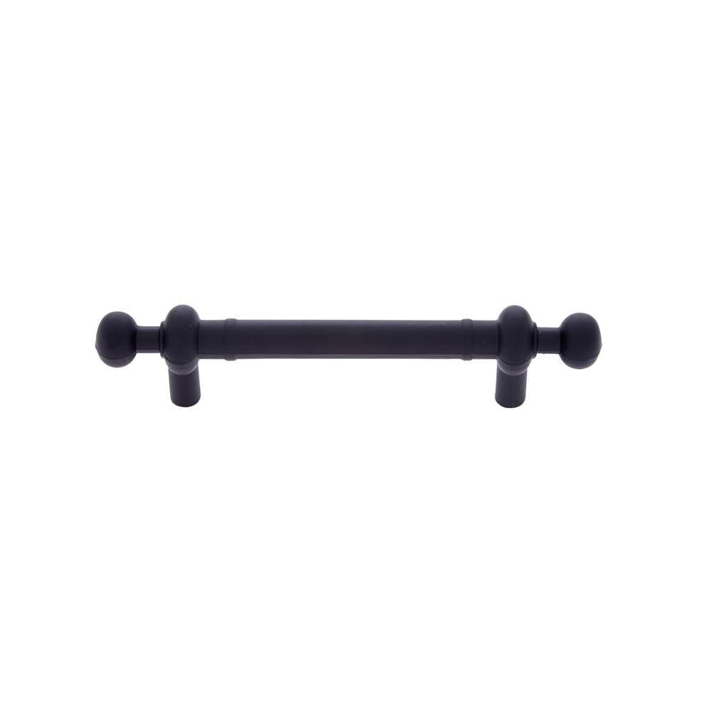 JVJ Hardware - Vintage Collection Matte Black Finish 3'' c/c (4-9/16'' OA) Pull w/Beads, Composition Zamac - Matte Black