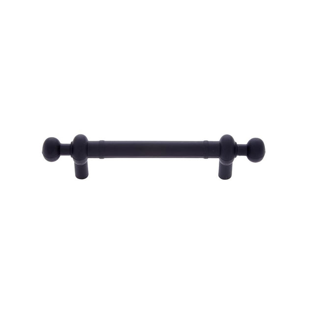 JVJ Hardware - Vintage Collection Matte Black Finish 3'' c/c (4-9/16'' OA) Pull w/Beads, Composition Zamac - Matte Black