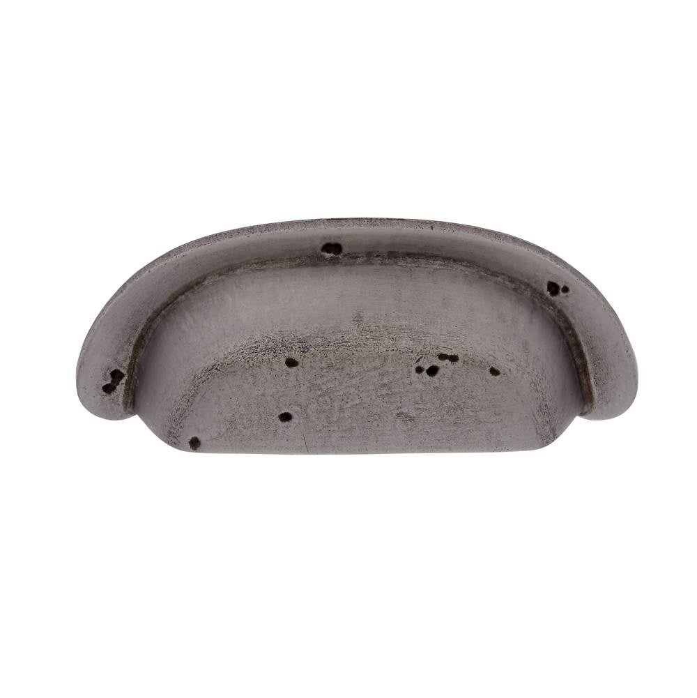 JVJ Hardware - Bedrock Collection Rustic Nickel Finish 3-1/2'' c/c Rustic Round Cup Pull, Composition Zamac - Rustic Nickel