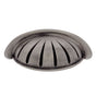 JVJ Hardware - Bedrock Collection Rustic Nickel Finish 3'' c/c Scalloped Cup Pull, Composition Zamac - Rustic Nickel