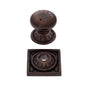 JVJ Hardware - Pompeii Collection Old World Bronze Finish 1-3/8'' Pitted Mushroom Knob with Round and Square Back Plates, Composition Zamac - Old World Bronze