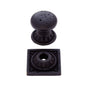 JVJ Hardware - Pompeii Collection Oil Rubbed Bronze Finish 1-3/8'' Pitted Mushroom Knob with Round and Square Back Plates, Composition Zamac - Oil Rubbed Bronze