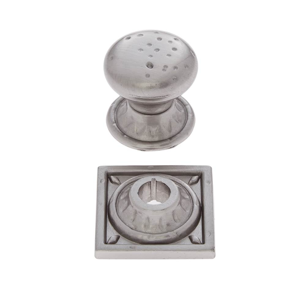 JVJ Hardware - Pompeii Collection Satin Nickel Finish 1-3/8'' Pitted Mushroom Knob with Round and Square Back Plates, Composition Zamac - Satin Nickel