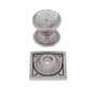 JVJ Hardware - Pompeii Collection Satin Nickel Finish 1-3/8'' Pitted Mushroom Knob with Round and Square Back Plates, Composition Zamac - Satin Nickel
