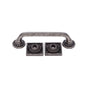 JVJ Hardware - Pompeii Collection Distressed Iron Finish 96 mm Pitted Pull with Round and Square Back Plates, Composition Zamac - Aged Iron