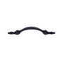JVJ Hardware - Vintage Collection Matte Black Finish 3'' c/c (5-1/16'' OA) Bowed Bead Footed Pull, Composition Zamac - Matte Black